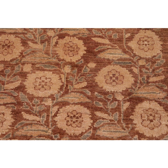 1990s Oriental Ziegler Brown Beige Hand-Knotted Wool Rug - 8'1'' X 9'10'' For Sale - Image 5 of 8