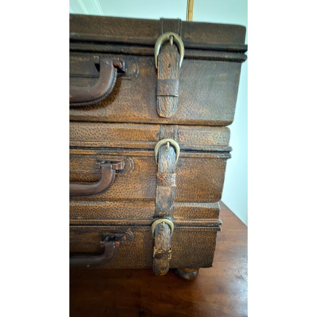 Brown Stacked Suitcase Drinks Tables, a Pair For Sale - Image 8 of 17