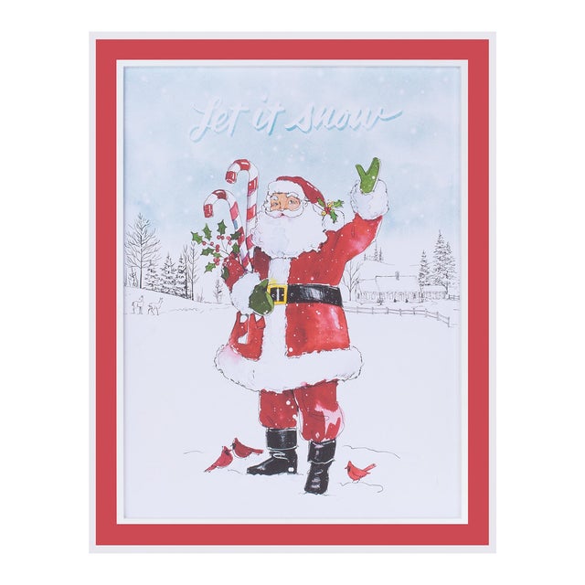 Bring cheerful holiday spirit to your home with this Santa Let It Snow Framed Wall Art, a festive piece that captures...