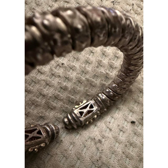 1970s Alwand Vahan Bangle Bracelet Sterling, 14Kt and Diamonds For Sale - Image 5 of 6