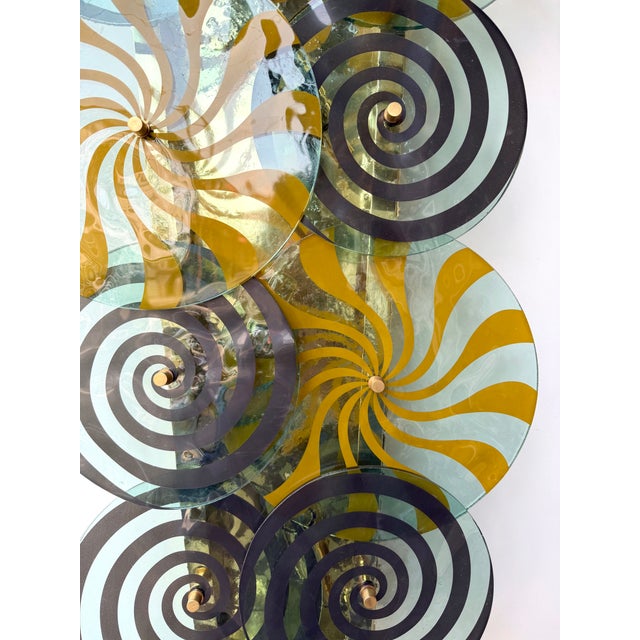 Contemporary Pair of Brass and Murano Glass Spiral Sconces, Italy For Sale - Image 14 of 14