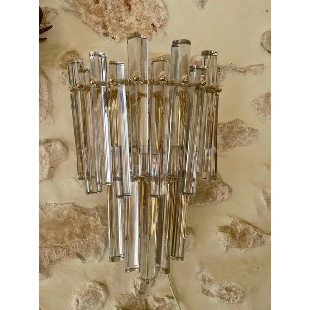 Metal Murano Glass Wall Light from Venini, Italy, 1980s For Sale - Image 7 of 8