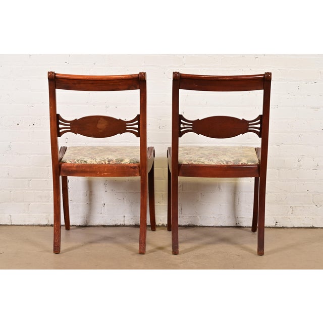 Kindel Furniture Style Regency Carved Mahogany Side Chairs or Dining Chairs, Set of Three For Sale - Image 10 of 11