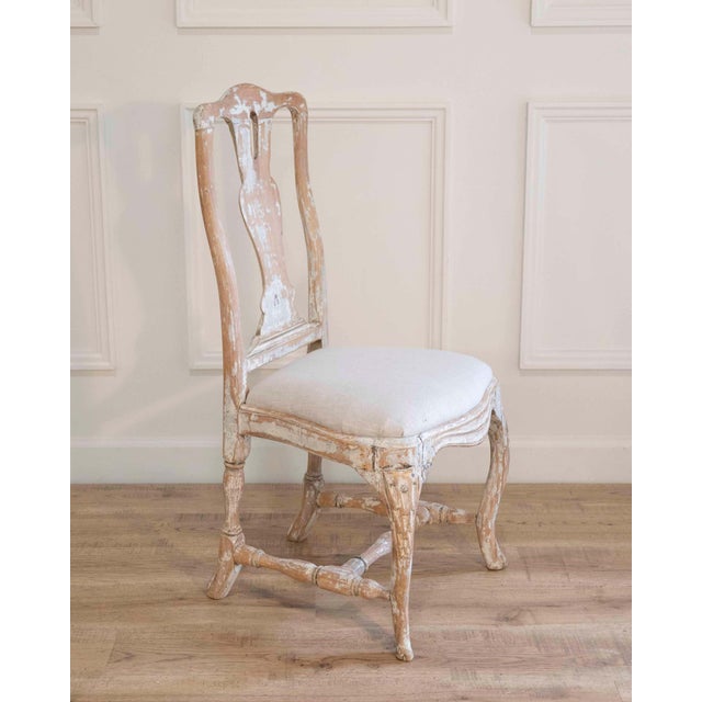 Rococo Swedish Rococo Chair from Stockholm with Scraped Original Paint, Circa 1760 For Sale - Image 3 of 10