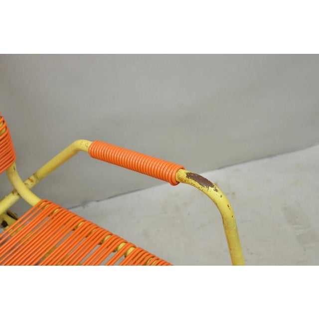 Orange Vintage Mid Century Modern Orange Vinyl Spaghetti Strap Glider Lounge Chair For Sale - Image 8 of 18
