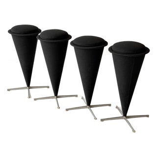 1970s Cone Stools by Verner Panton for Plus Linje, 4 Pieces For Sale