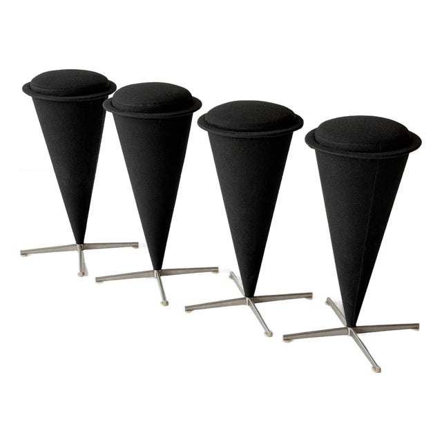 1970s Cone Stools by Verner Panton for Plus Linje, 4 Pieces For Sale