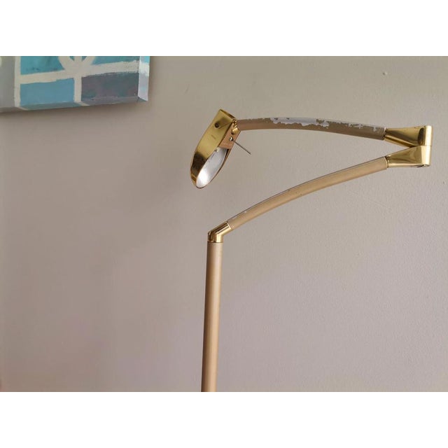 Tall Modernist Golden Height Adjustable Floor Lamp, 1970s For Sale - Image 12 of 17