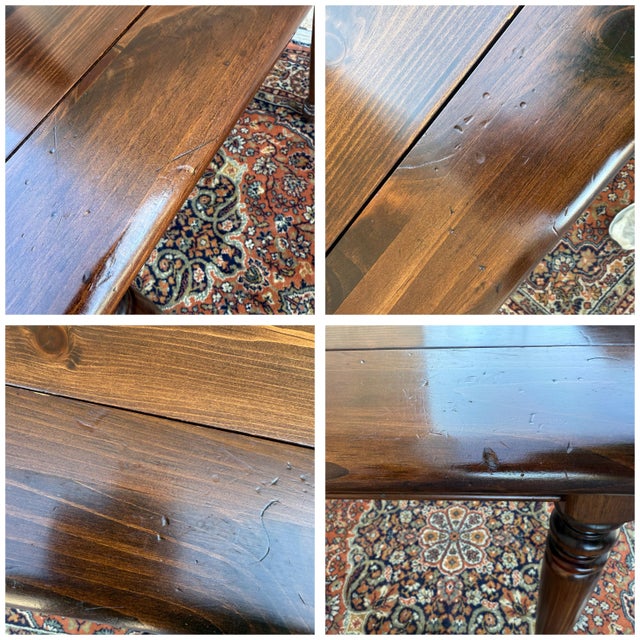 1980s Ethan Allen Old Tavern Antiqued Pine Rustic Traditional Flip Top Game Table With Chess & Backgammon Boards (12-9022) For Sale In Philadelphia - Image 6 of 17