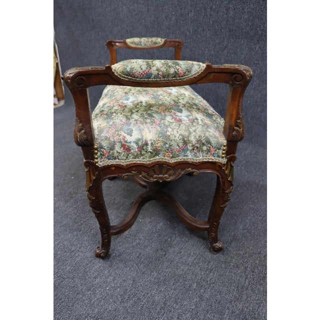 19th C Louis XV Walnut Carved Bench For Sale In Philadelphia - Image 6 of 8