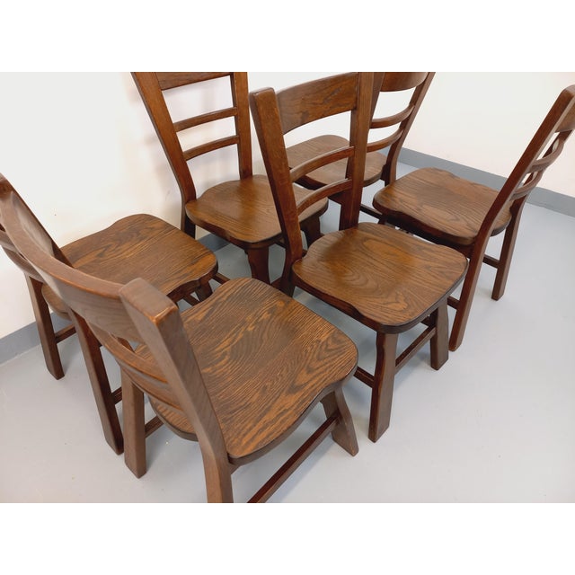 Vintage Brutalist Oak Chairs, 1960s, Set of 6 For Sale - Image 9 of 18