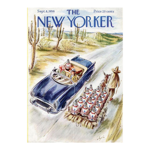 1956 Vintage New Yorker Magazine Cover, September 8, Constantin Alajalov Cover Art, Vacation, Mexico
