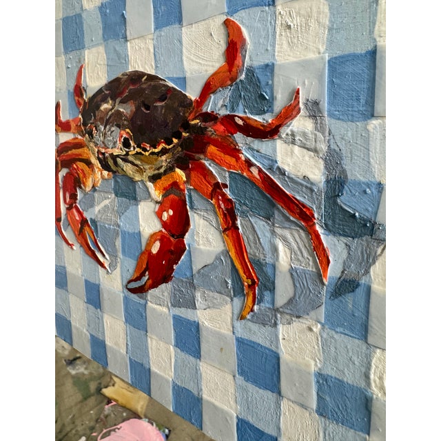 White “Nantucket Crab” Acrylic Painting For Sale - Image 8 of 10
