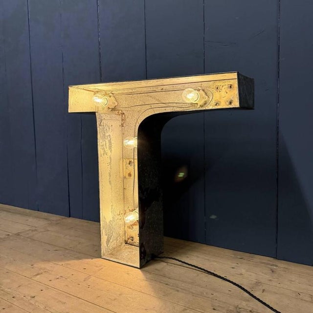 Large Zinc Letter T with Lighting from America For Sale - Image 13 of 18
