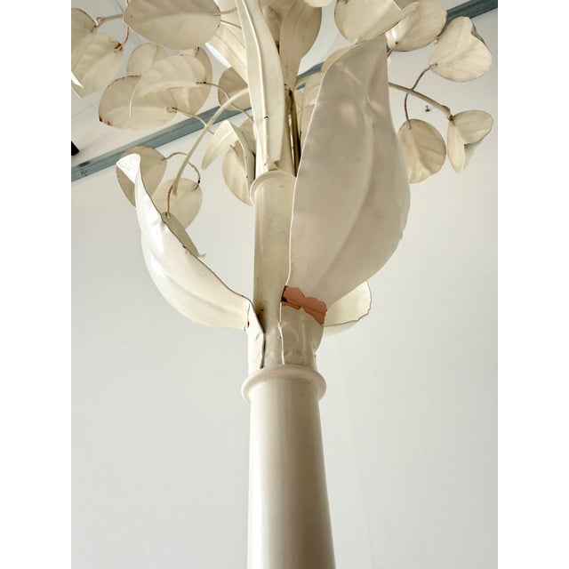 Italian Enamel White Leaf Tole Floor Lamp by Sergio Terzani, 1970s For Sale - Image 13 of 18