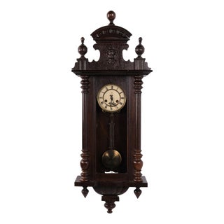Vintage Junghans Oak Wall Clock, 1920s For Sale