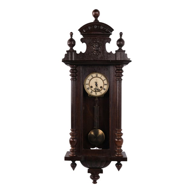 Vintage Junghans Oak Wall Clock, 1920s For Sale