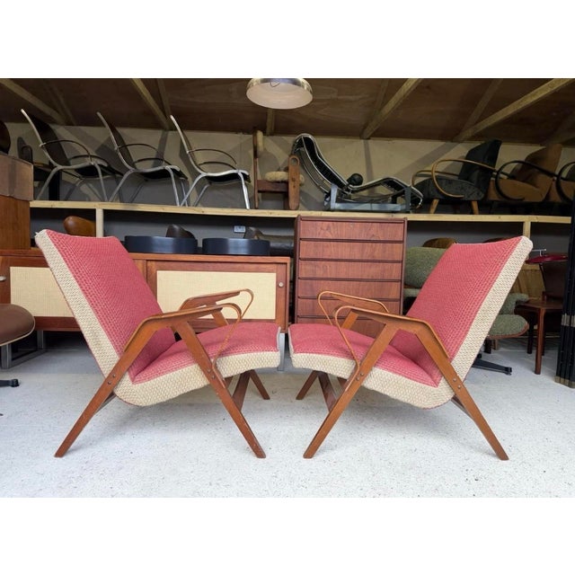 Mid-Century Modern Mid-Century Art Deco Armchairs by František Jirák for Tatra, 1960s, Set of 2 For Sale - Image 3 of 18