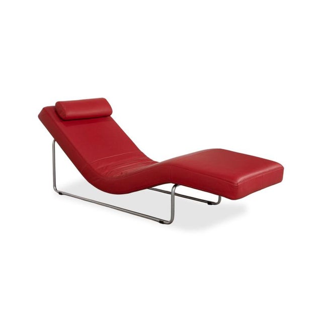Leather Lounger 680 Red Manual Function from Rolf Benz For Sale - Image 4 of 16
