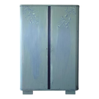Vintage Wardrobe in Olive Green with Mediterranean Flair, 1950s For Sale