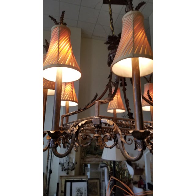 Metal French Country Style Chandelier For Sale - Image 7 of 10
