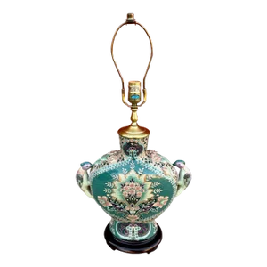 Antique Chinese Porcelain Table Lamp W/Floral-Bird Motif
