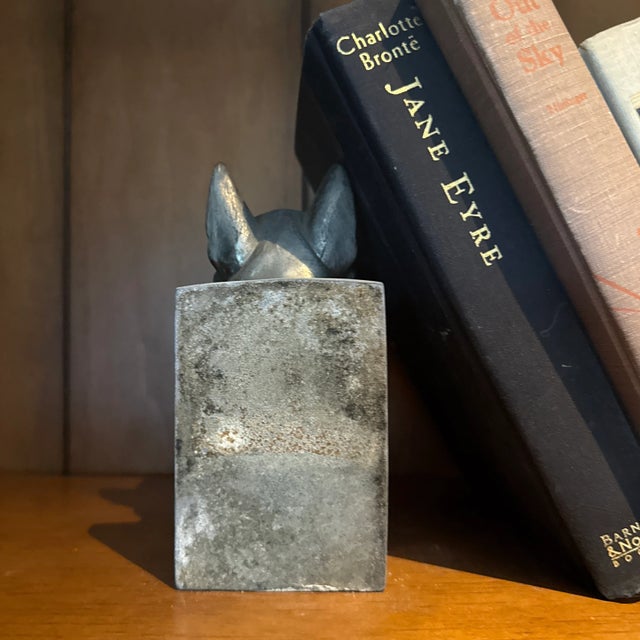 Metal Scotty Dog Bookends- A Pair 1940"s Metal For Sale - Image 7 of 11