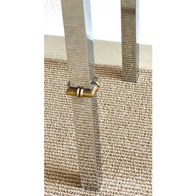 Italian 1970s Chrome & Glass Console With Brass Faux Bamboo Mounts For Sale In Greensboro - Image 6 of 7