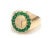 Gemstone Natural 0.89 cts zambian emerald & 0.06 cts diamond T letter ring in 14k gold For Sale - Image 7 of 18