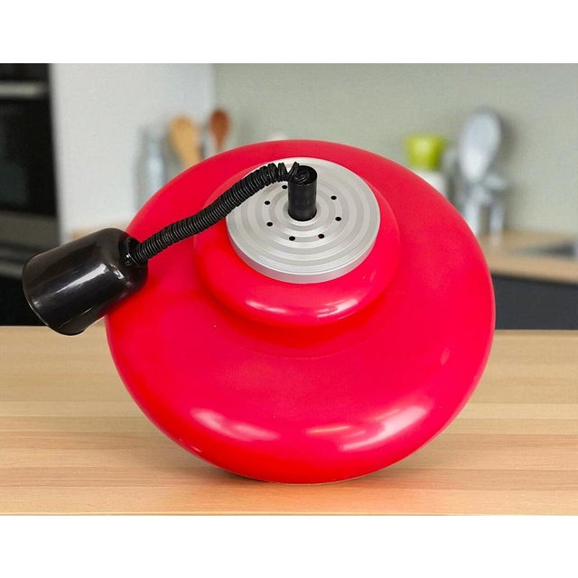 Large Mid-Century Italian Modern Red Acrylic Pull Down Hanging Lamp, 1960s For Sale - Image 4 of 11