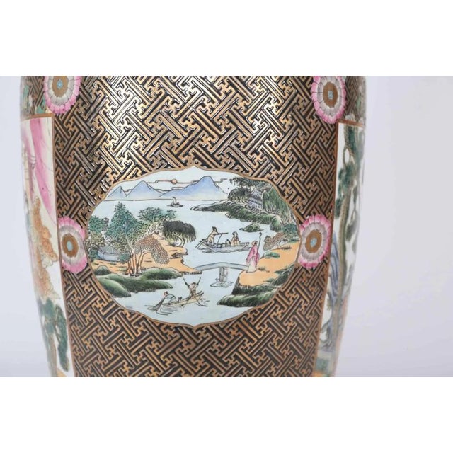 Plastic Large Vintage Chinese Canton Vase For Sale - Image 7 of 13