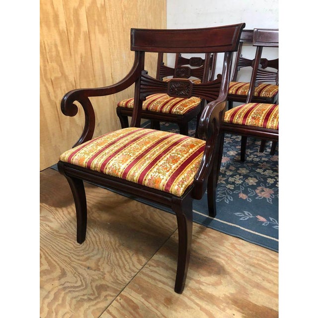 Brown Mid 20th Century Regency Style Mahogany Dining Chairs- Set of 6 For Sale - Image 8 of 10