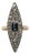 19th Century 14k Gold Early Victorian Navette Ring With Pave Diamonds and Central Sapphire, Size 8.25 For Sale