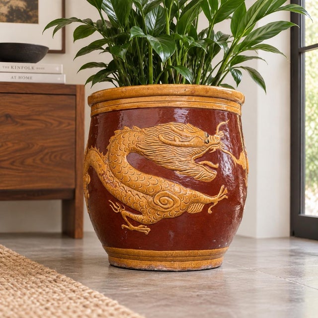 Antique Quing Shiwan-Style Dragon Egg Pot Jardinière