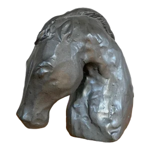 Horse Head Black, Ceramic, Stoneware