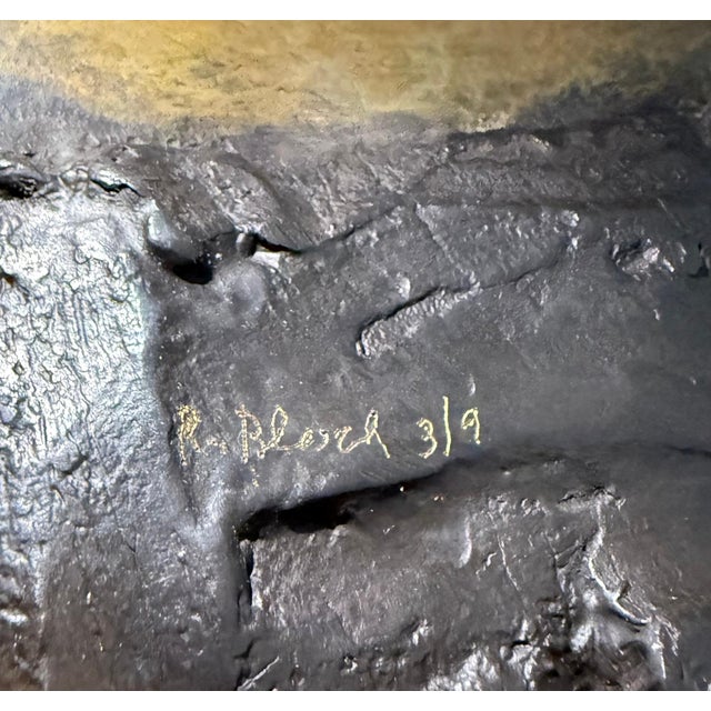 Ruth Bloch, Large Bronze Sculpture Woman Head, After Modigliani, Ruth Bloch Israeli Artist, c.1990's For Sale - Image 9 of 18