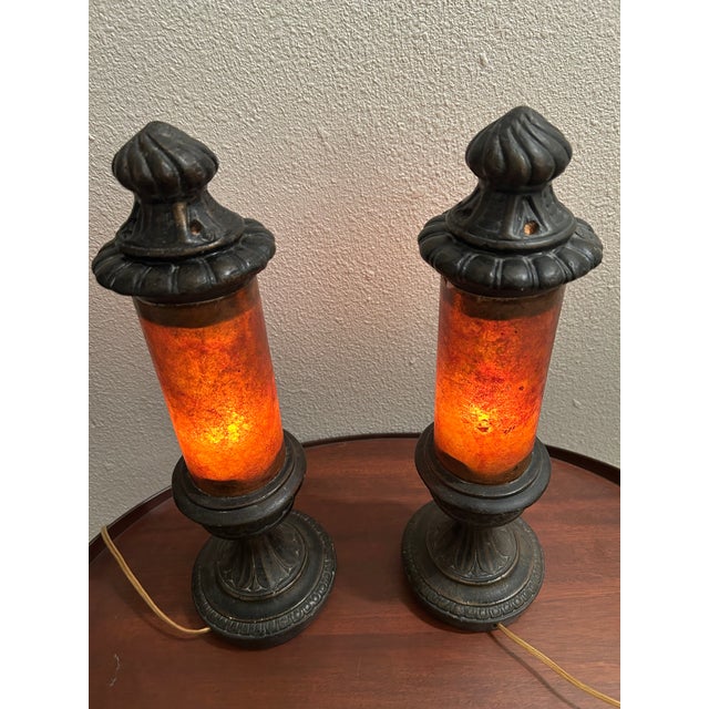1923 Art Deco Mica Cylinder Accent or Mantle Lamps - a Pair For Sale - Image 6 of 7