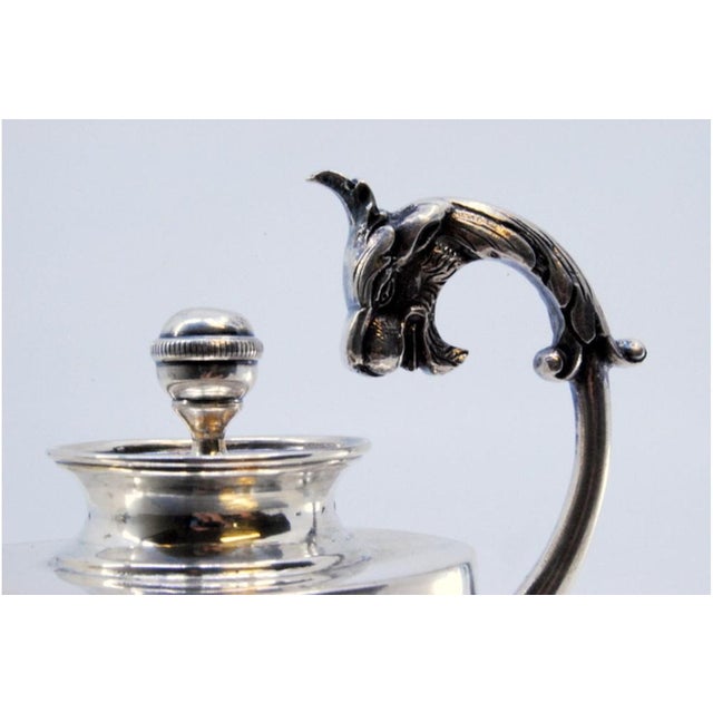 Silver Lamp with Embossed Animal Head Handle For Sale - Image 6 of 9