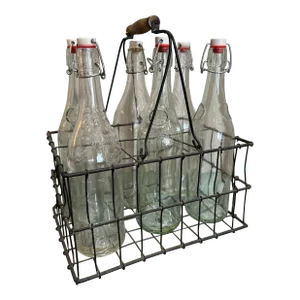 Italian Bottles & Metal Caddie