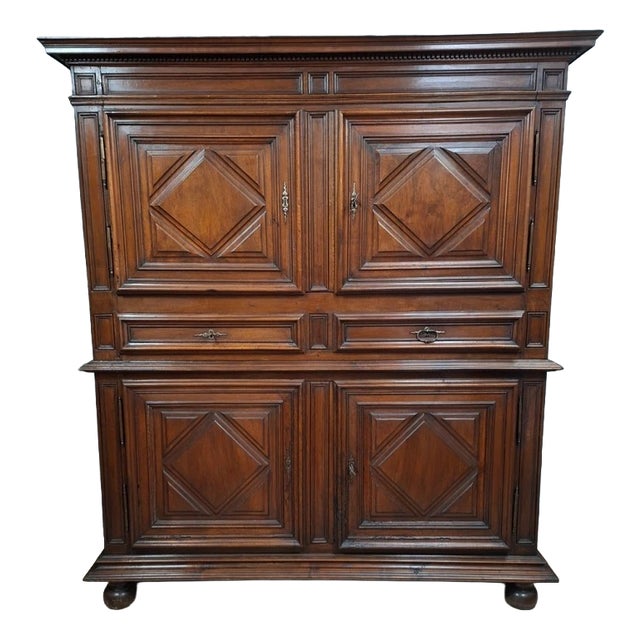 17th Century Louis XIII Two-Part Walnut Buffet For Sale