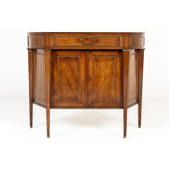 Small 18th Century French Mahogany Side Cabinet with Marble Top For Sale - Image 3 of 10