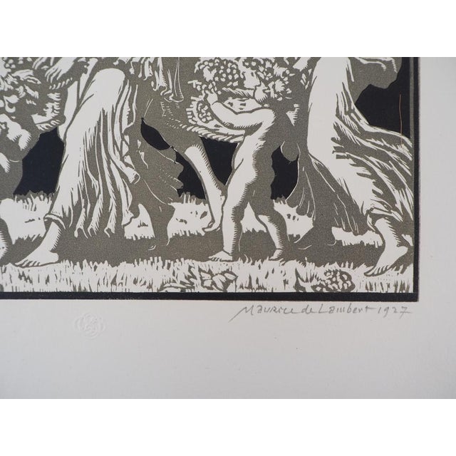 Maurice De LAMBERT The harvest, 1927 Original engraved wood Signed in pencil Numbered / 160 copies On vellum 32.5 x 25.5...