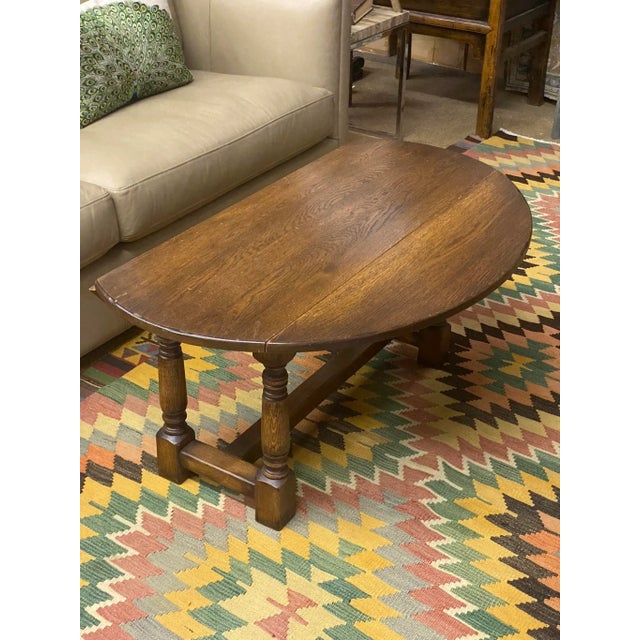 Mid 20th Century English Oak Drop Leaf Coffee Table For Sale - Image 11 of 13