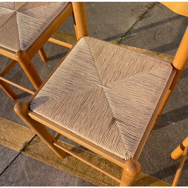 Late 20th Century Postmodern Lowenstein Padova Dowel Wood Counter Height Bar Stool Chairs Set of 3 For Sale - Image 5 of 10