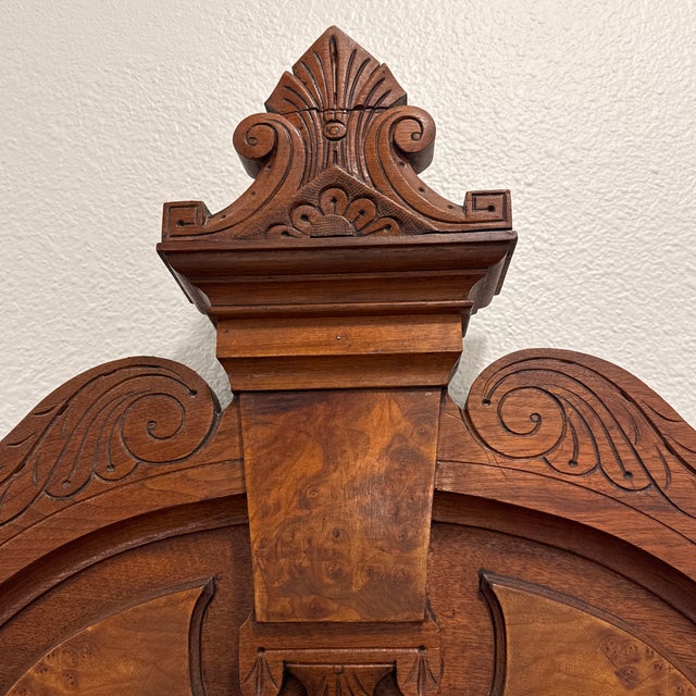 Victorian Victorian Eastlake-Style Carved Walnut Wall Mirror With Shelves & Storage Boxes For Sale - Image 3 of 11