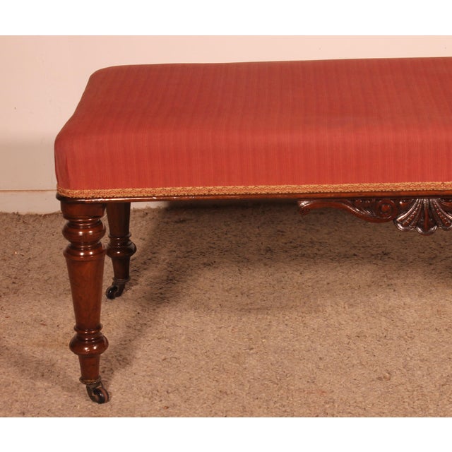 19th Century Mahogany Bench, England For Sale - Image 6 of 13
