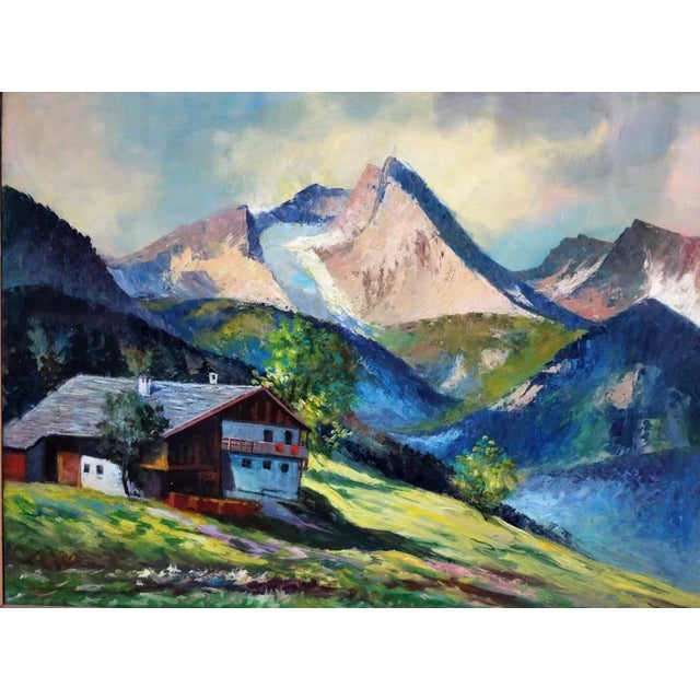 Piero Leo, Mountain Landscape, 1974, Oil on Faesitis For Sale - Image 3 of 13