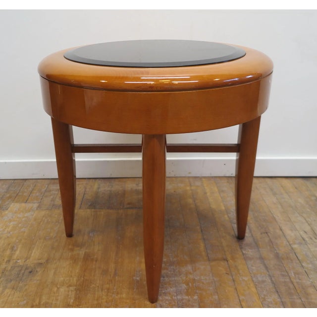 Brown 1980s Pace Cherry Wood & Glass Side Table For Sale - Image 8 of 10