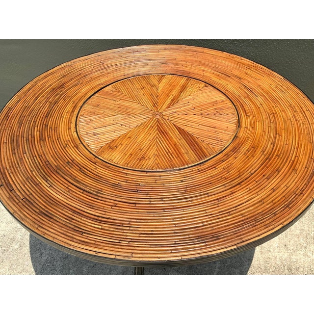 Late 20th Century Vintage Pencil Reed and Metal Dining Table For Sale - Image 5 of 15