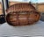 Vintage French Wicker Basket With Turned Wood Handles & Wood Slatted Base For Sale - Image 9 of 16